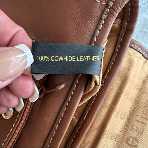 Etienne Aigner Brown Leather Bag Pocketbook Adjustable Strap Built-in Wallet VTG - Picture 12 of 13